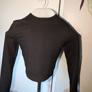 Long Sleeve Crop Top With Cutout Back
